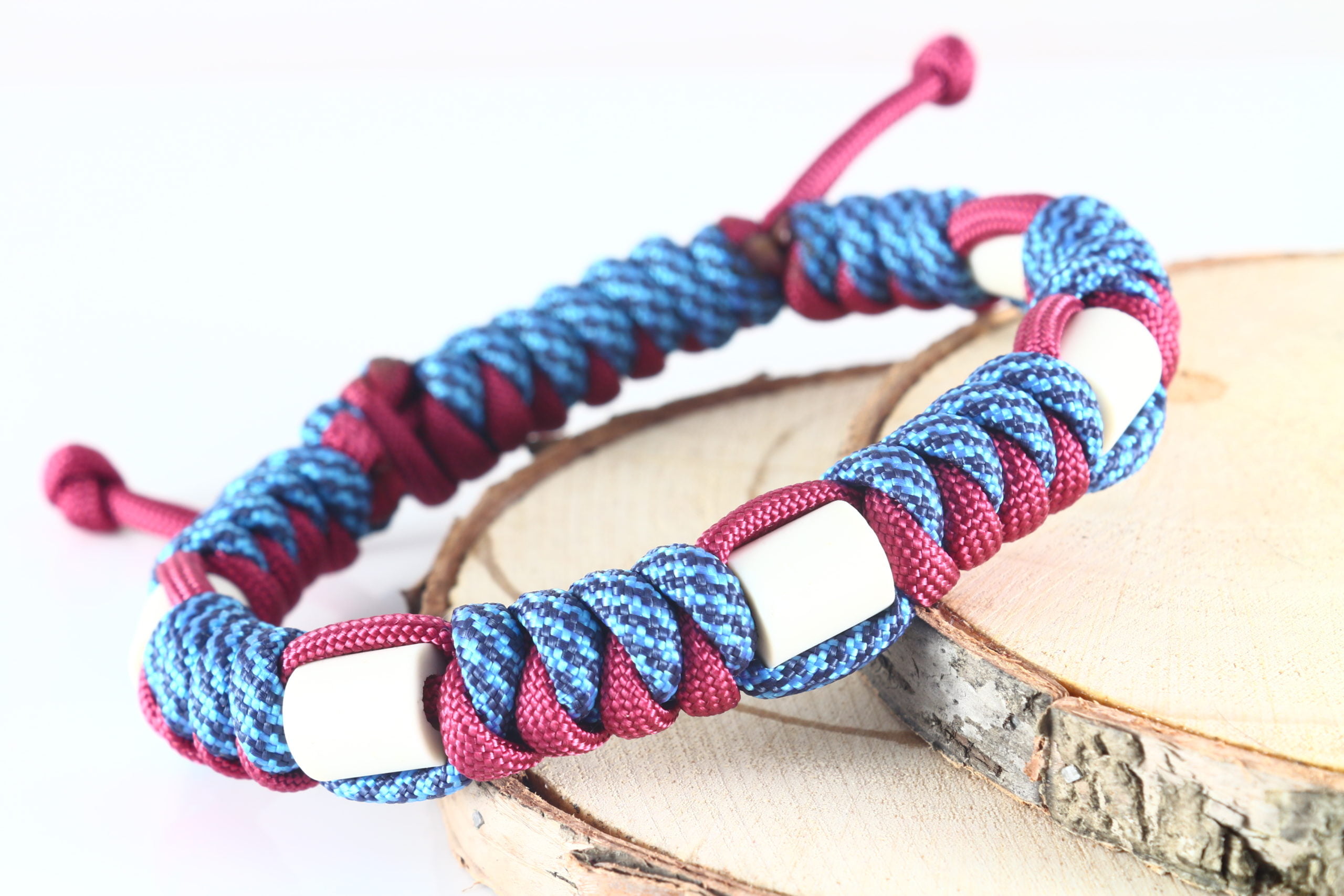EM-Keramik-Halsband Snake Viva la Vino und Marine Blau & Dark Baby Blue Spiral